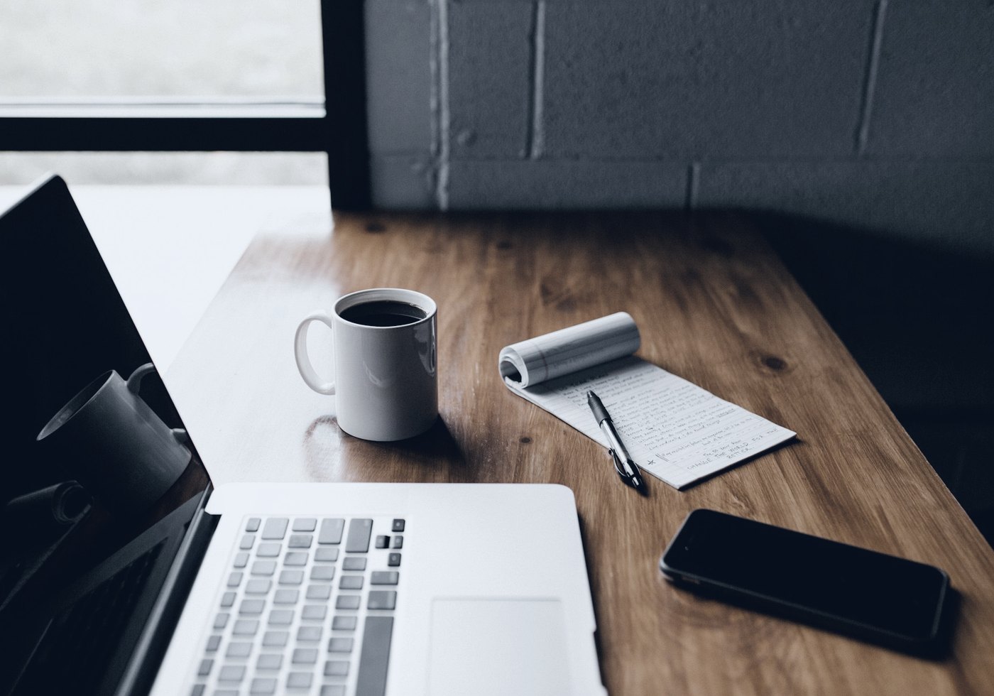 A workspace where a business website is planned and built